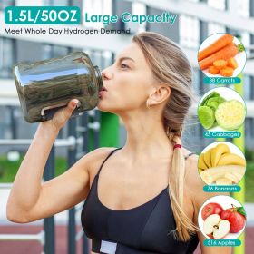 1.5L Large Capacity Portable Hydrogen Water Bottle 6 Min Quick Electrolysis Rechargeable Hydrogen Water Generator For Home Travel Office Gym Work