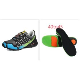 Summer Hiking Shoes Outdoor Shoes Men's Super Lightweight Breathable Shock Absorption Off-road Trekking Shoes (Option: Gray Green set-42)