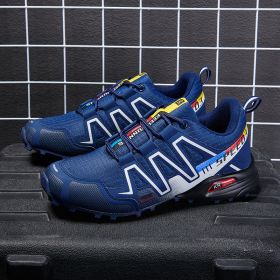 Summer Hiking Shoes Outdoor Shoes Men's Super Lightweight Breathable Shock Absorption Off-road Trekking Shoes (Option: Blue color-40)