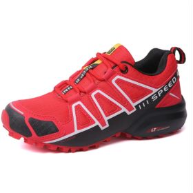 Summer Hiking Shoes Outdoor Shoes Men's Super Lightweight Breathable Shock Absorption Off-road Trekking Shoes (Option: Red-39)