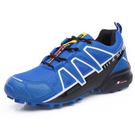 Outdoor Hiking Shoes Men's Casual Hiking Shoes (Option: Blue-47)
