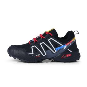 Men's Fashion Personality Multicolor Outdoor Sneakers (Option: Black-40)