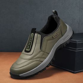 Men's Shoes Lightweight Plus Size Outdoor Climbing Boots Hiking Autumn And Winter (Option: Army Green-39)