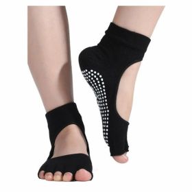 Non-Slip Yoga Socks for Women Pilates Barre (1- or 2-Pair) (Option: 1-Pair, Color: Black)