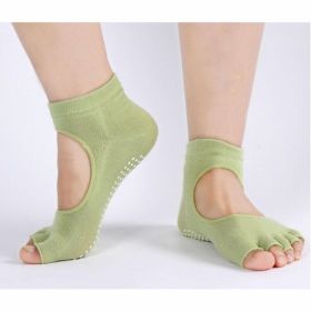 Non-Slip Yoga Socks for Women Pilates Barre (1- or 2-Pair) (Option: 2-Pair, Color: Green)