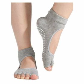 Non-Slip Yoga Socks for Women Pilates Barre (1- or 2-Pair) (Option: 1-Pair, Color: Grey)