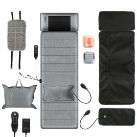 Fresh Fab Finds Full Body Electric Massage Mat with Heat Vibration Massage Pad Cushion Back Massage Mattress Chair Pad with Neck Massage Pillow w (Color: Gray)