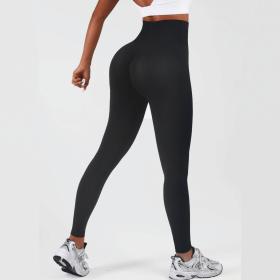 Women High Waisted Leggings, Tummy Control Pants, Full Length Soft Stretchy Yoga Pants (Color: Black, size: XL)