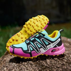 Men's Shoes Off-road Running Shoes Solomon Travel Hiking Shoes Hiking Boots (Option: 907 Pink-37)