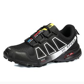 Summer Hiking Shoes Outdoor Shoes Men's Super Lightweight Breathable Shock Absorption Off-road Trekking Shoes (Option: Black And White-36)