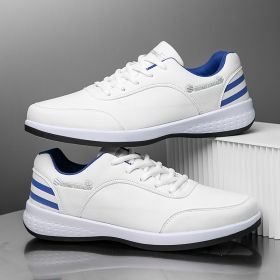 Casual Breathable Running Shoes Wear-resistant Sports Board (Option: White And Blue-41)