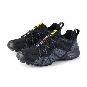 Lightweight Breathable Men's Mesh Outdoor Sports And Casual Hiking Shoes (Option: Black-47)