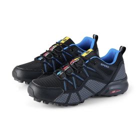Lightweight Breathable Men's Mesh Outdoor Sports And Casual Hiking Shoes (Option: Black Blue-45)